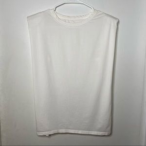 White Shoulder Pad Top